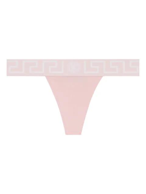Greca-border thong by VERSACE