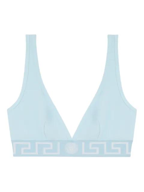 Greca-border triangle bralette by VERSACE