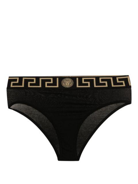 Greca-detail jersey thong by VERSACE