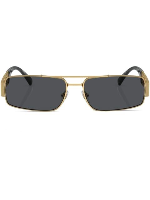 Greca-detail rectangle-frame sunglasses by VERSACE