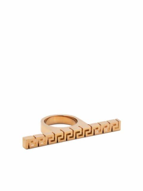 Greca duster ring by VERSACE