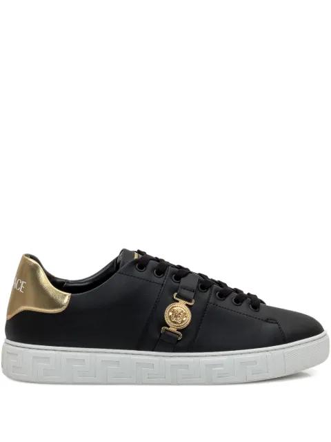 Greca leather sneakers by VERSACE