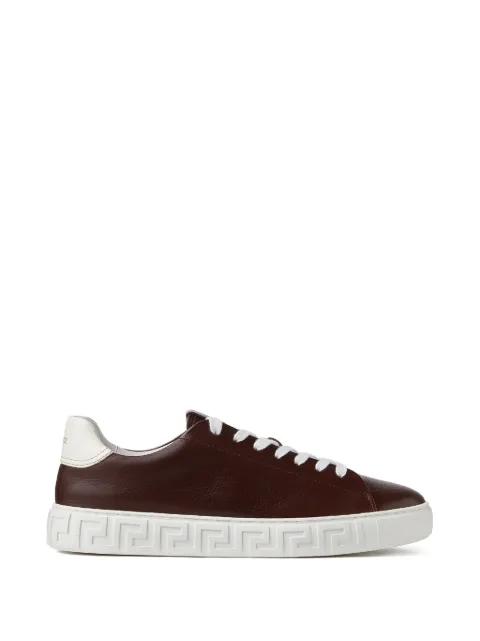 Greca leather sneakers by VERSACE