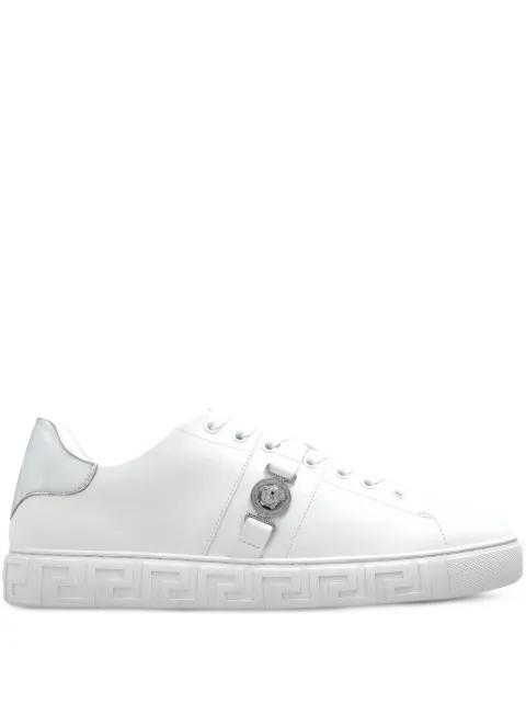 Greca leather sneakers by VERSACE