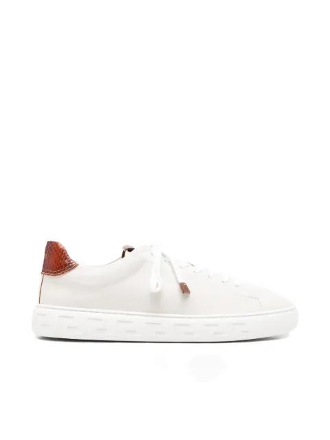 Greca low-top leather sneakers by VERSACE