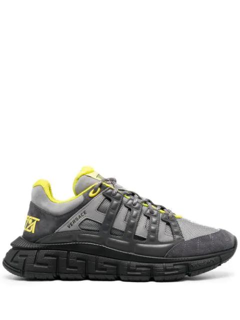 Greca panelled slip-on sneakers by VERSACE