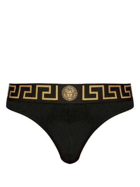 Greca stretch-cotton briefs by VERSACE