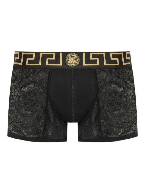Grecca-waistband lace boxers by VERSACE