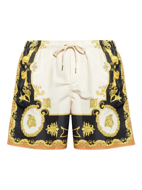Hall of Heroes-print swim shorts by VERSACE