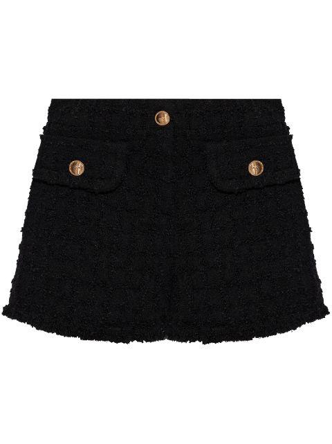 Heritage tweed mini shorts by VERSACE