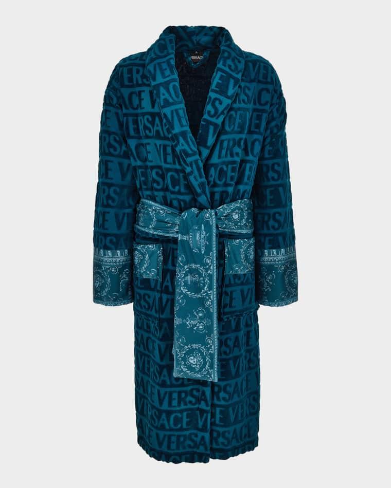 I Heart Versace Logo Terry Bathrobe by VERSACE