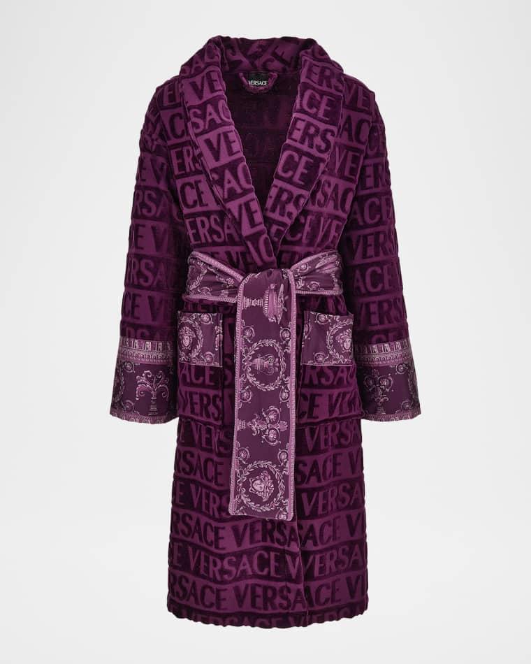 I Heart Versace Logo Terry Bathrobe by VERSACE