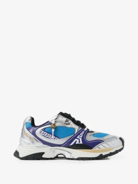 Icaro metallic leather sneakers by VERSACE