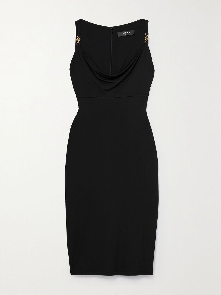 Icons embellished draped jersey dress by VERSACE