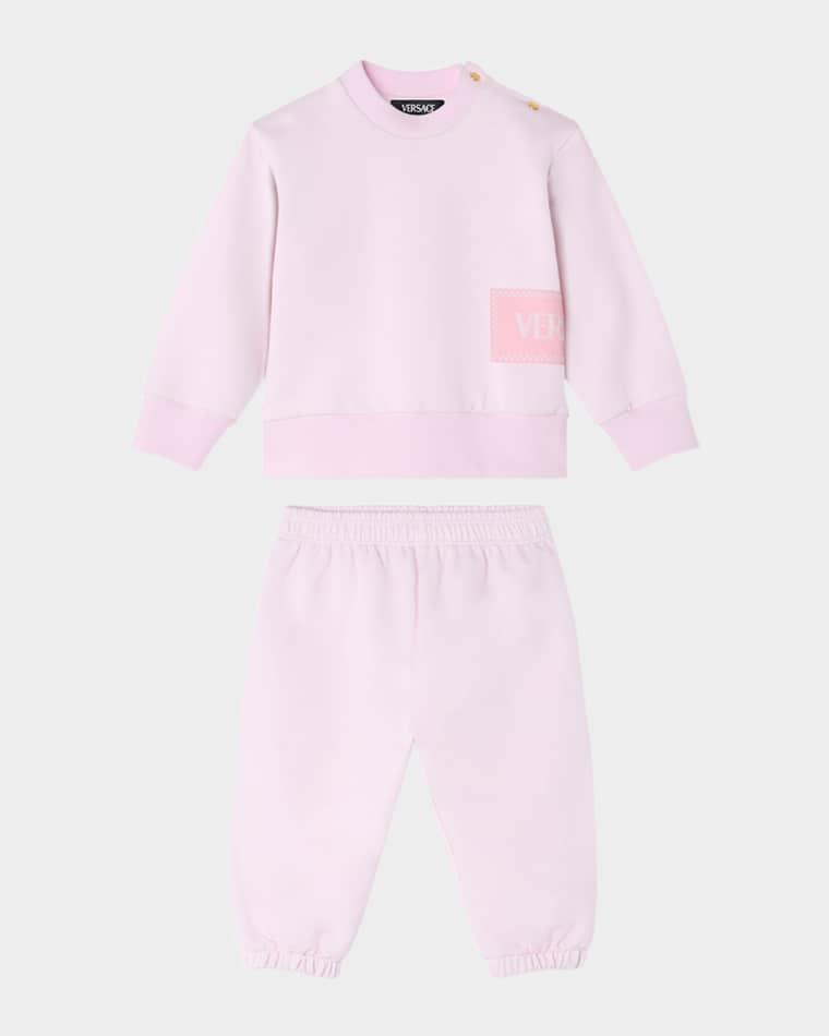 Kid's '90s Vintage Logo Sweatshirt & Pants Set, Size 3M-18M by VERSACE