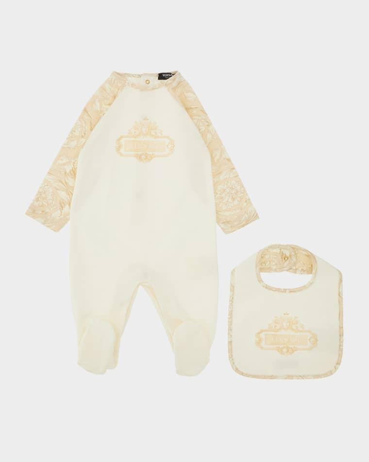 Kid's Coverall and Bib Gift Set, Size 1M-6M by VERSACE