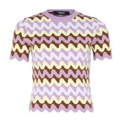 Knit wave compact stretch viscose sweater by VERSACE