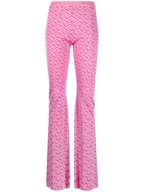 La Greca jacquard flared trousers by VERSACE
