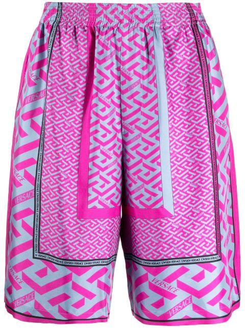 La Greca panelled-print Bermuda shorts by VERSACE