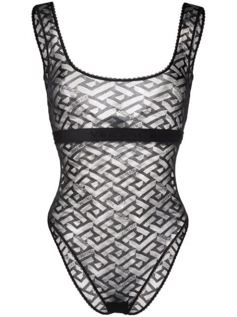 La Greca tulle bodysuit by VERSACE