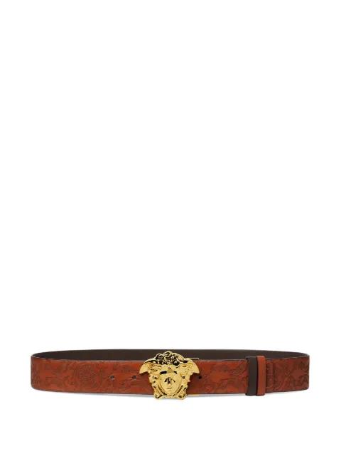 La Medusa-buckle leather belt by VERSACE