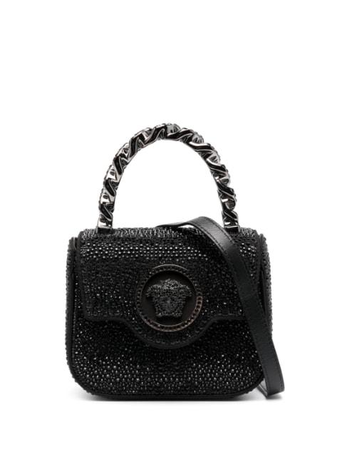 La Medusa crystal-embellished mini bag by VERSACE