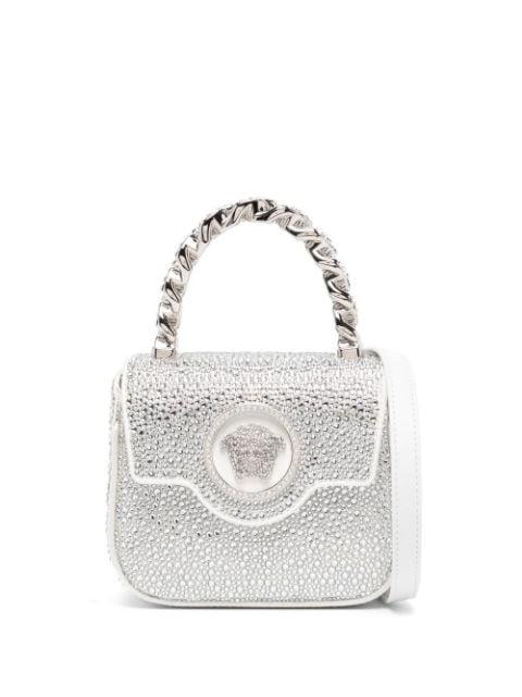 La Medusa crystal-embellished mini bag by VERSACE