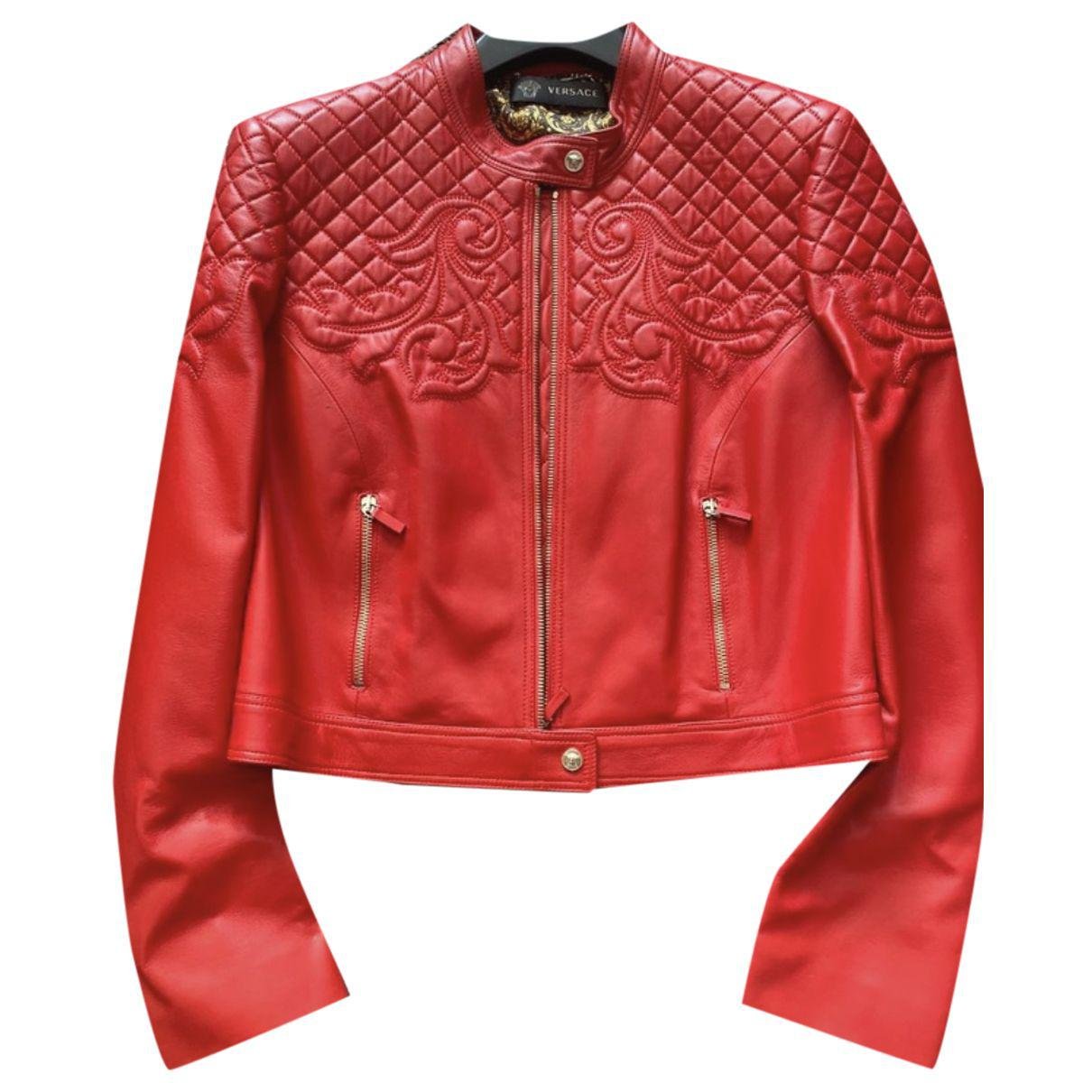 Leather biker jacket by VERSACE | jellibeans