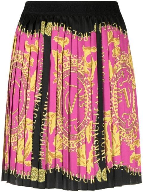 Logo Couture pleated miniskirt by VERSACE
