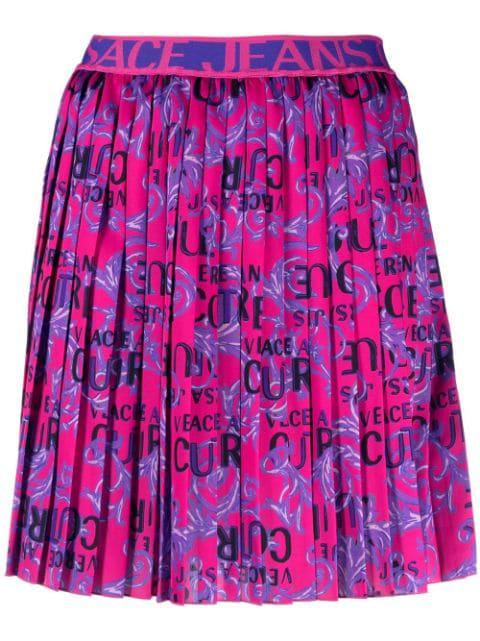 Logo Couture pleated miniskirt by VERSACE