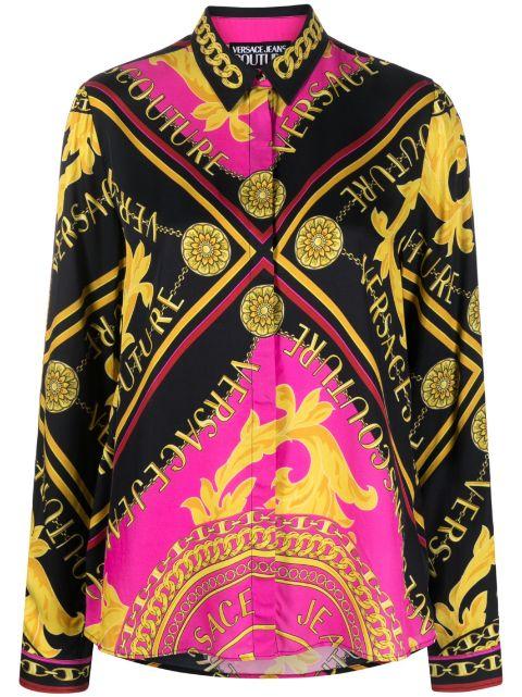 Logo Couture-print shirt by VERSACE