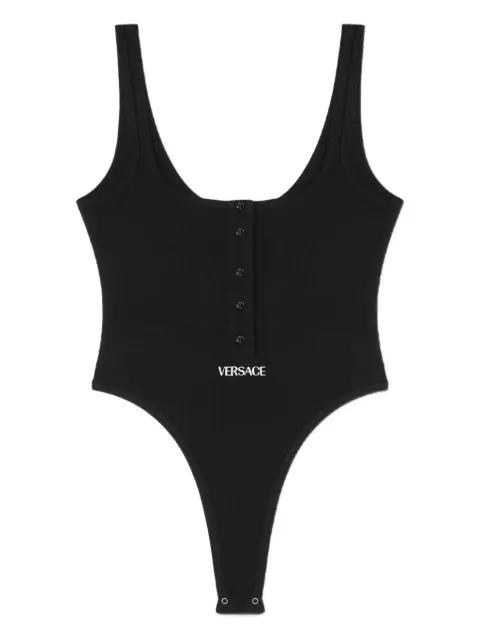 Logo ribbed bodysuit by VERSACE