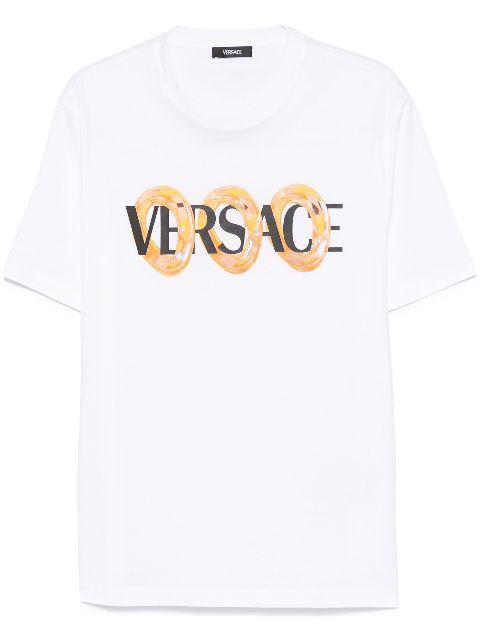 Maxi Chain logo-print T-shirt by VERSACE