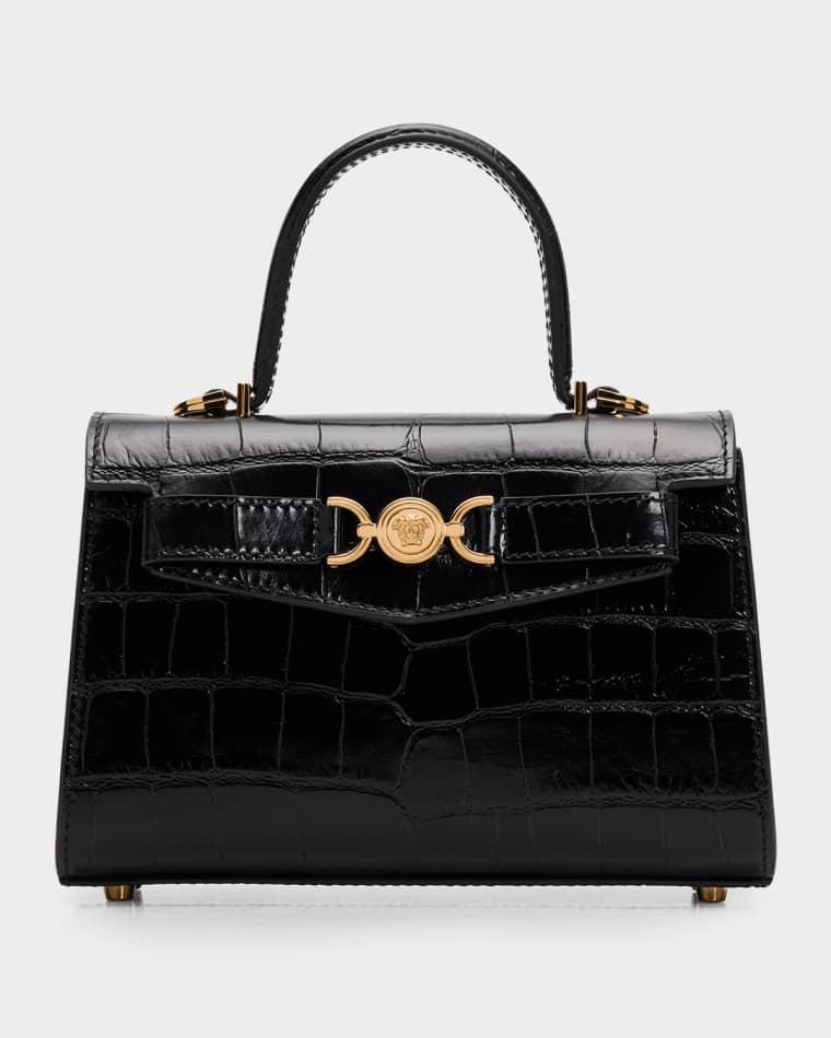Medusa '95 Croc-Embossed Leather Top-Handle Bag by VERSACE