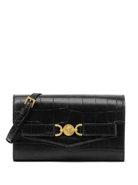Medusa '95 croc-effect cross body bag by VERSACE