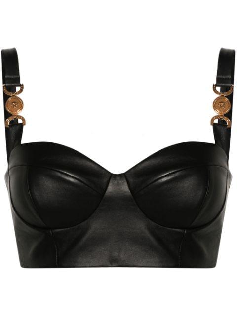 Medusa '95 leather bustier top by VERSACE