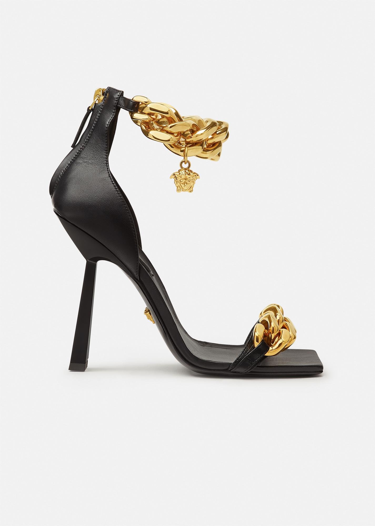 Medusa Chain Nappa Leather Sandals by VERSACE