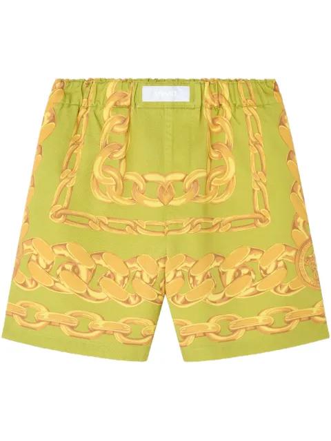 Medusa Chains-print shorts by VERSACE