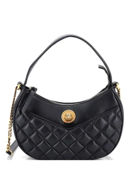 Medusa Half Moon Bag Quilted Leather shoulder bag by VERSACE 