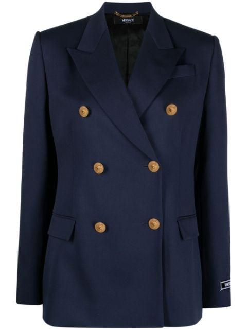 Medusa Head-buttons wool blazer by VERSACE