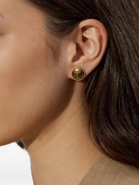 Medusa Head-engraved earrings by VERSACE