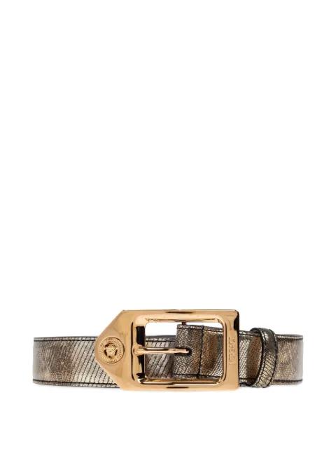 Medusa Head-motif leather belt by VERSACE