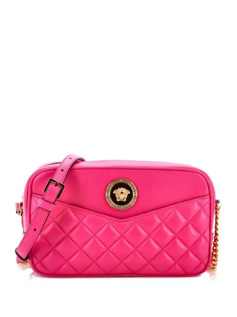 Medusa Icon Front Slip Pocket Camera Bag Quilted Leather Medium crossbody bag by VERSACE 