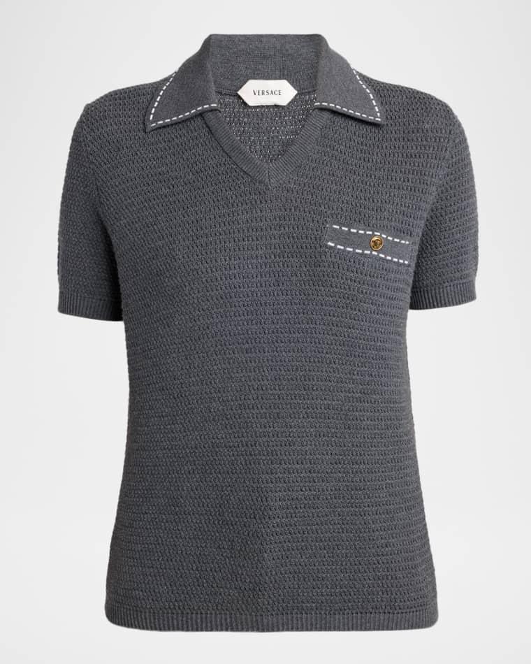 Medusa Knit Cotton Polo by VERSACE