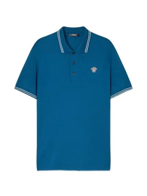 Medusa Pop embroidered piqué polo shirt by VERSACE