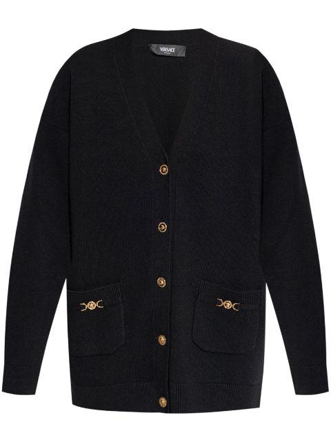 Medusa-button cardigan by VERSACE