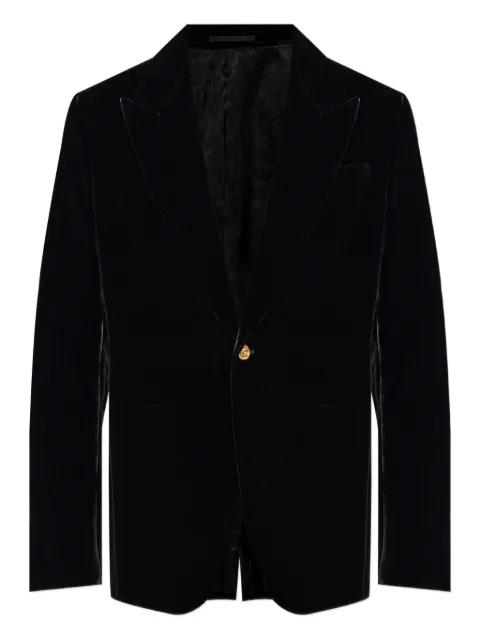 Medusa button velvet blazer by VERSACE