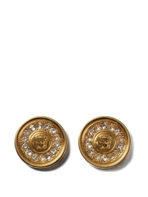 Medusa crystal earrings by VERSACE