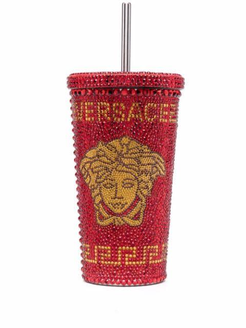 Medusa embellished travel tumbler by VERSACE