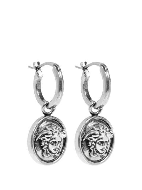 Medusa medallion drop earrings by VERSACE